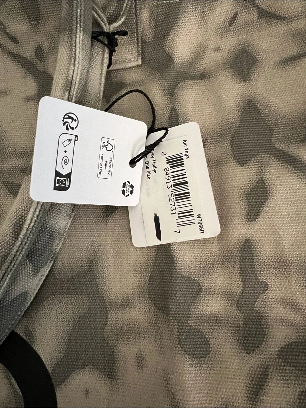 ALO Yoga Taupe and Grey Tie-Dye Canvas Tote